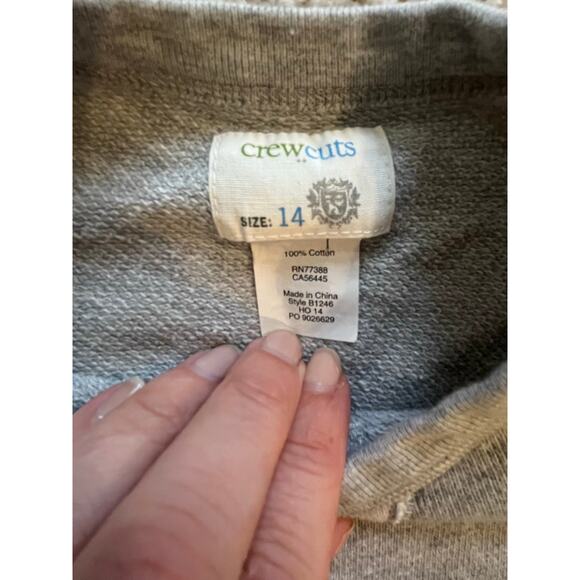 Crewcuts Kids Outlet Sweatshirt Size 14 Gray & Cream Colorblock 100% Cotton - Picture 2 of 6